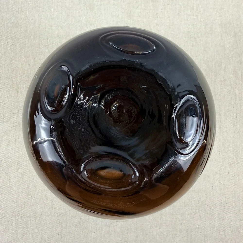 Viking Glass 7456 Pulled Circle Vase 1974 Brown Smoke Art‎ Glass 1 Year Only